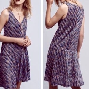 Maeve Chevron Print Hi-Low Sleeveless Knit Dress